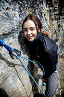 Hazel Cramer climbing in Mill Creek, Montana